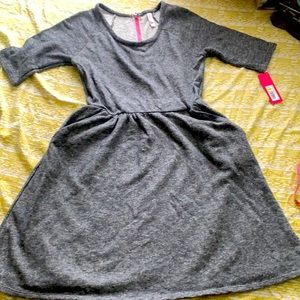 NWT Xhiliration gray dress with pockets